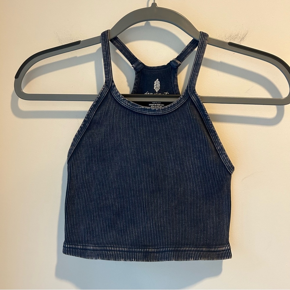 Free People Movement Happiness Runs Crop Tank Navy Blue Size XS/S - Picture 4 of 6